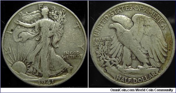 1941D Walking Liberty Half Dollar