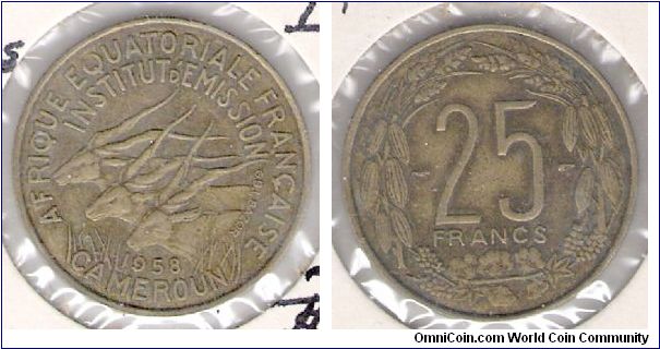 25 Francs, French Equitorial Africa.