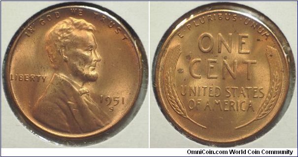 1951S Lincoln, One Cent