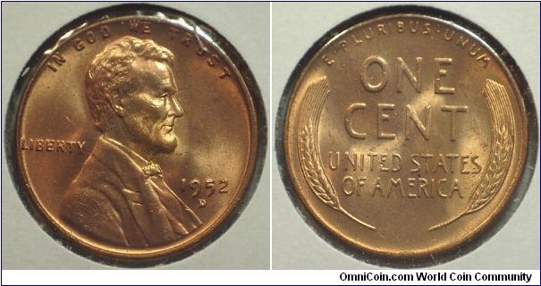 1952D Lincoln, One Cent