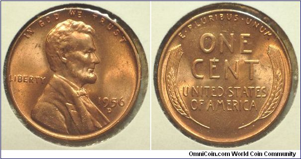 1956D Lincoln, One Cent