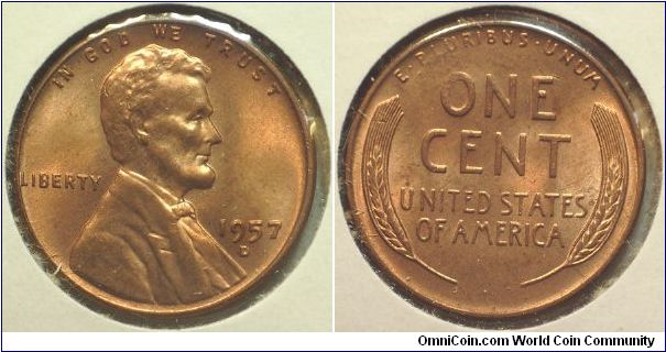 1957D Lincoln, One Cent