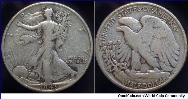 1943 Walking Liberty, Half Dollar