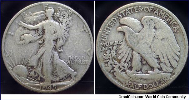 1945D Walking Liberty, Half Dollar