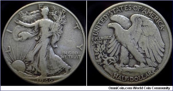 1946 Walking Liberty, Half Dollar