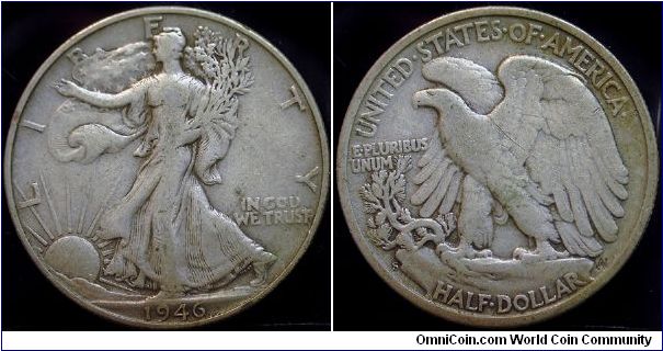 1946S Walking Liberty, Half Dollar