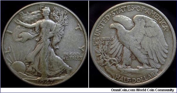 1947 Walking Liberty, Half Dollar