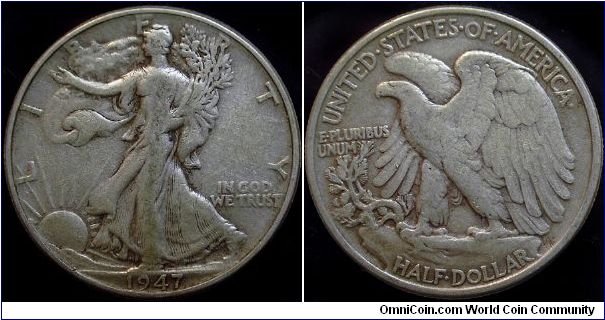 1947 Walking Liberty, Half Dollar