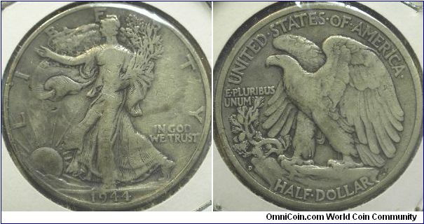 1944D Walking Liberty, Half Dollar