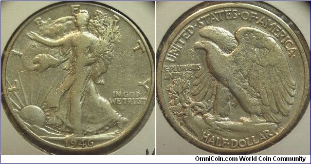 1946D Walking Liberty, Half Dollar