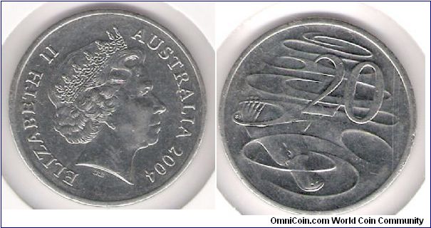 20 cent coin, normal variety.