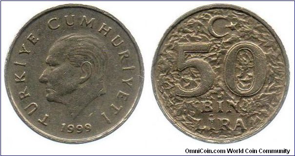 1999 50,000 Lira