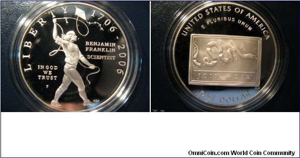 Proof 2006 Benjamin Franklin Scientist dollar.