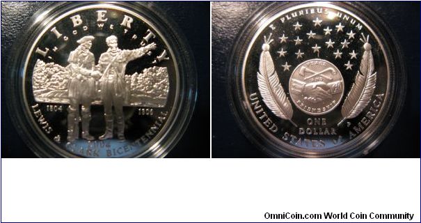 Proof 2004 Lewis and Clark commemorative dollar.