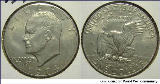 1974D Eisenhower, One Dollar