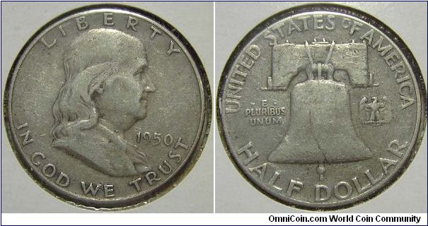 1950 Franklin, Half Dollar