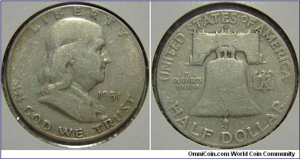 1951D Franklin, Half Dollar