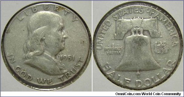 1951 Franklin, Half Dollar