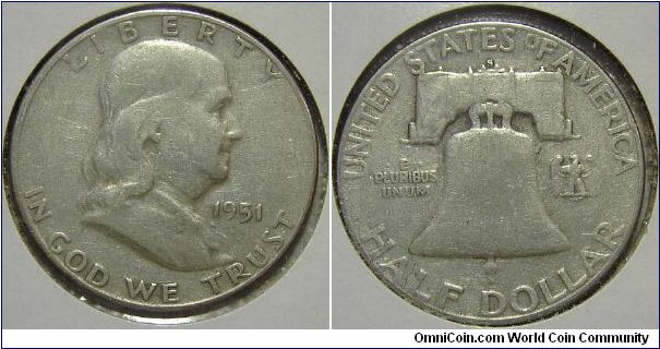 1951S Franklin, Half Dollar