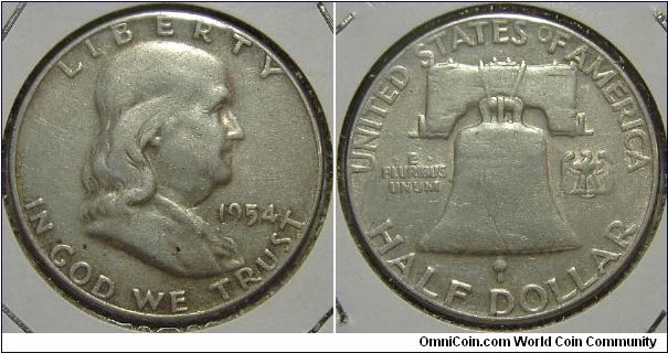 1954 Franklin, Half Dollar
