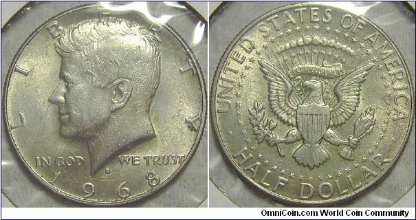 1968D Kennedy, Half Dollar