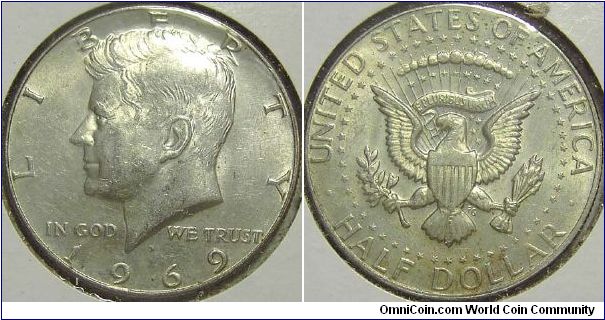 1969D Kennedy, Half Dollar