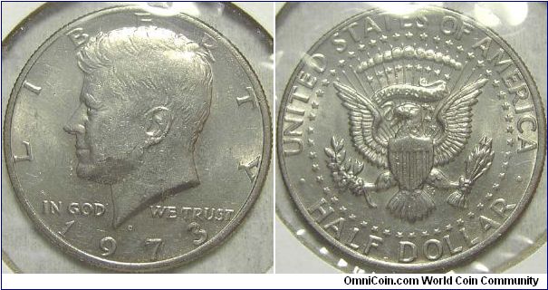 1973D Kennedy, Half Dollar