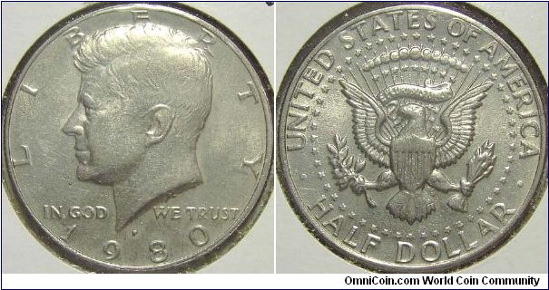 1980P Kennedy, Half Dollar