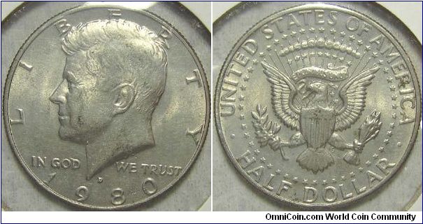 1980D Kennedy, Half Dollar