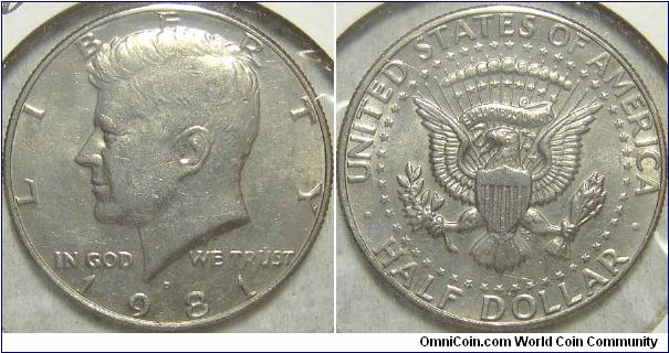 1981D Kennedy, Half Dollar