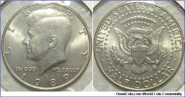 1989D Kennedy, Half Dollar