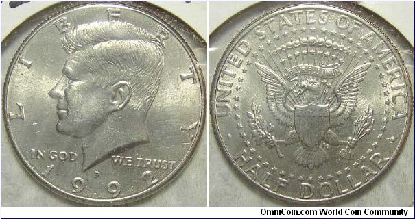 1992P Kennedy, Half Dollar