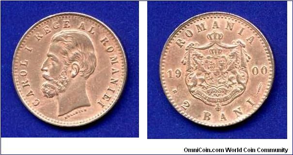 2 bani.
King Karol I (1881-1914).


Cu.