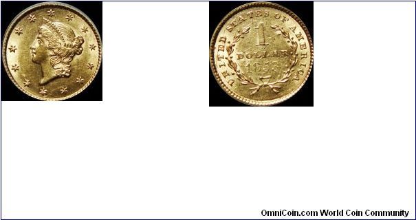 1853 One Dollar Gold
