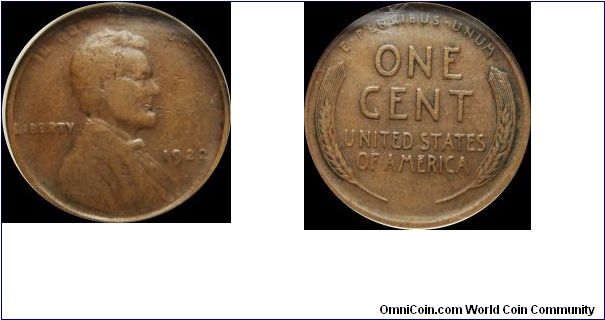 1922 Plain Lincoln Cent
Die 2