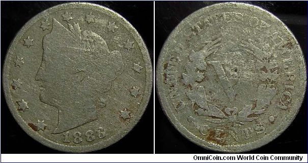 1883 Liberty Head, With Cents, Five Cents