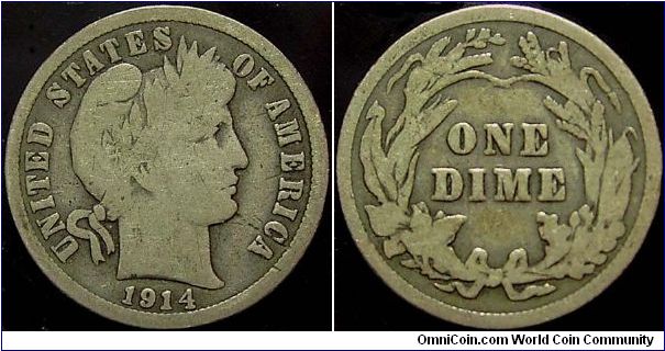 1914 Barber, One Dime