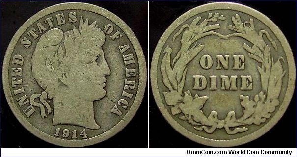 1914 Barber, One Dime