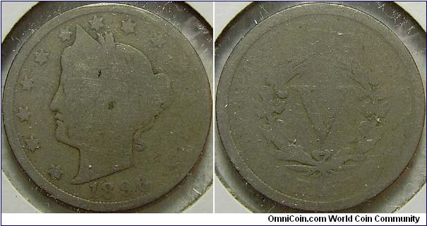 1896 Liberty Head, Five Cents