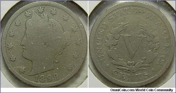 1899 Liberty Head, Five Cents