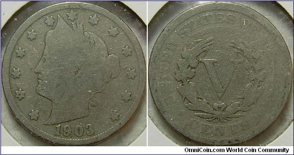 1903 Liberty Head, Five Cents