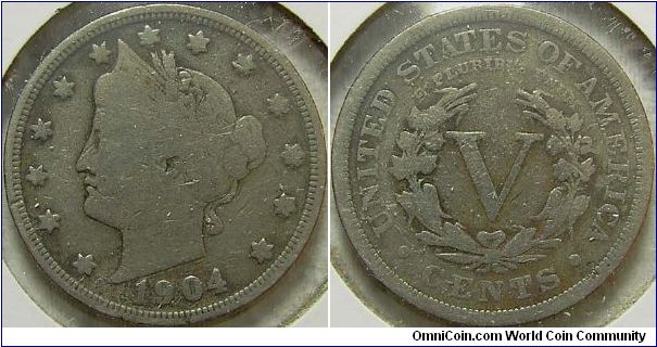 1904 Liberty Head, Five Cents