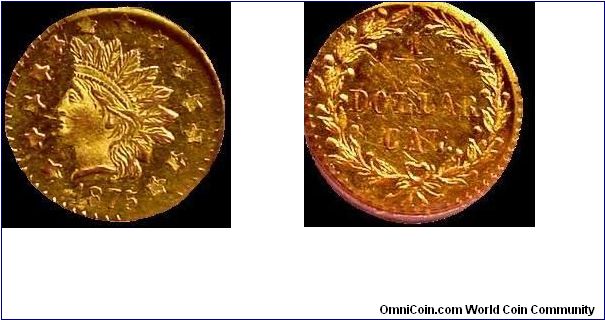 1875 Gold Cal Half Dollar