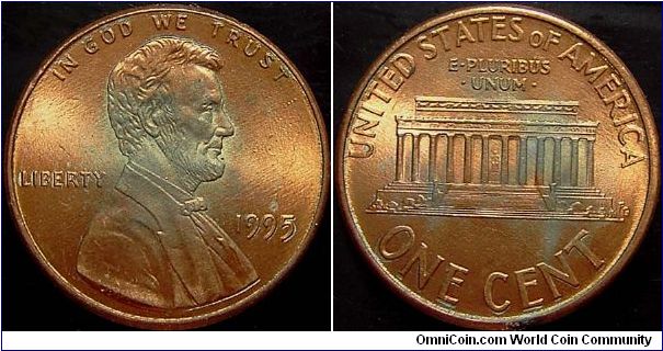 1995 Lincoln Cent, Partial Clad Layer Missing Error