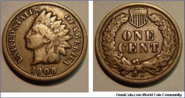 1908-S Indian Head Cent