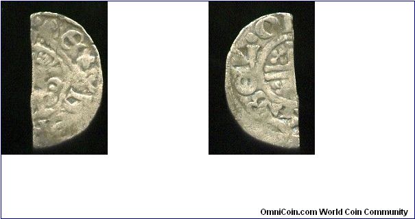 Henry III 1216-1272
cut half penny
Short cross 
Able of London
type 7a
