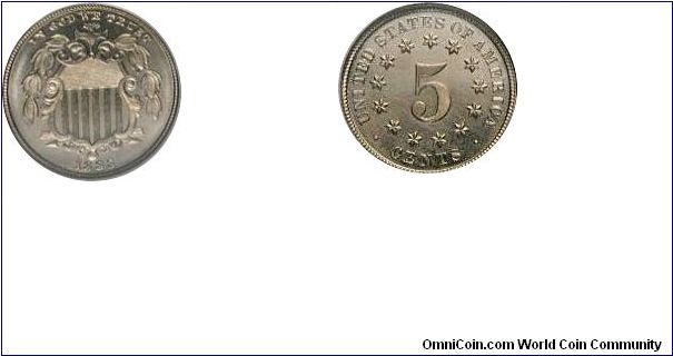 1883 Proof Shield Nickel