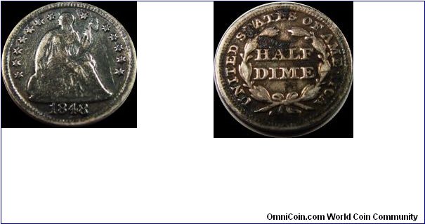 1848 Seated Half Dime
Metal Detector find
