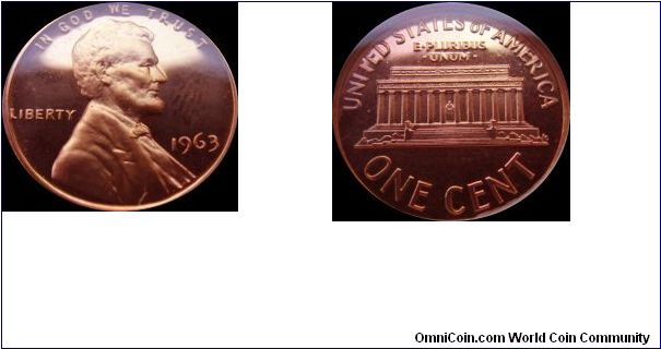 1963 Lincoln Cent
Proof Cameo