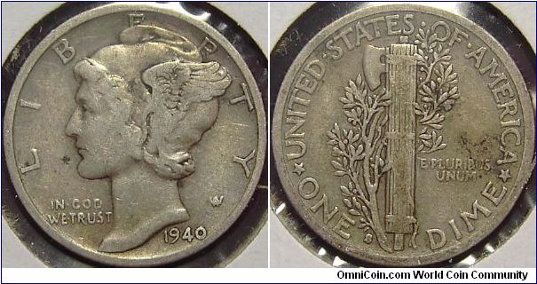 1940S Mercury, One Dime